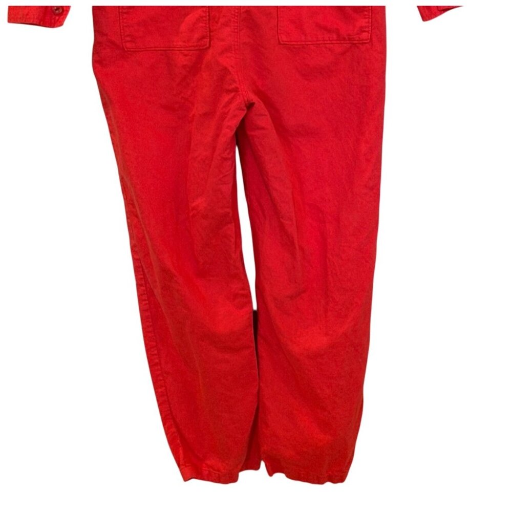 Outerknown Button Long Sleeve Jumpsuit Orange Coral Loungewear Size Medium - Picture 9 of 12
